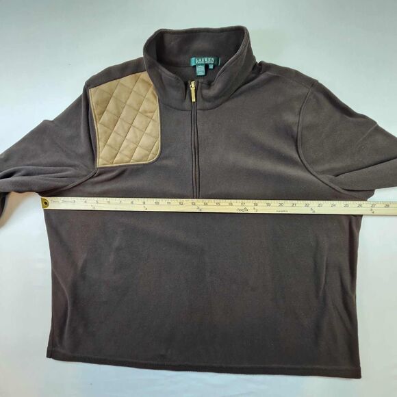 Lauren Ralph Lauren 3X Brown Fleece Pullover Suede Womens Top - Picture 6 of 10